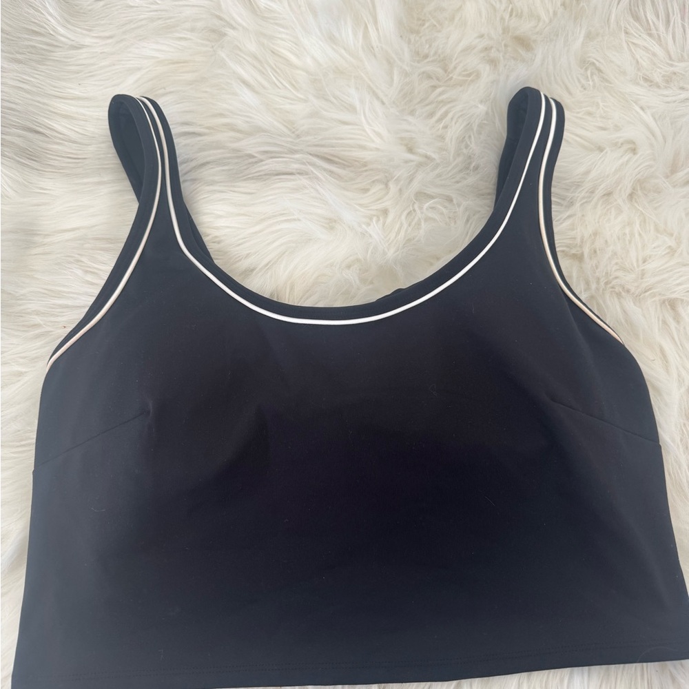 JoyLab Black Sports Bra with Scoop Neckline and Spaghetti Straps